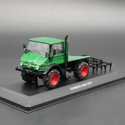 1:43 Scale Benz Unimog 406 1977 Farm Tractor Alloy Classic Cultivator Model Toy Metal Collectible Display Scene Ornaments Green