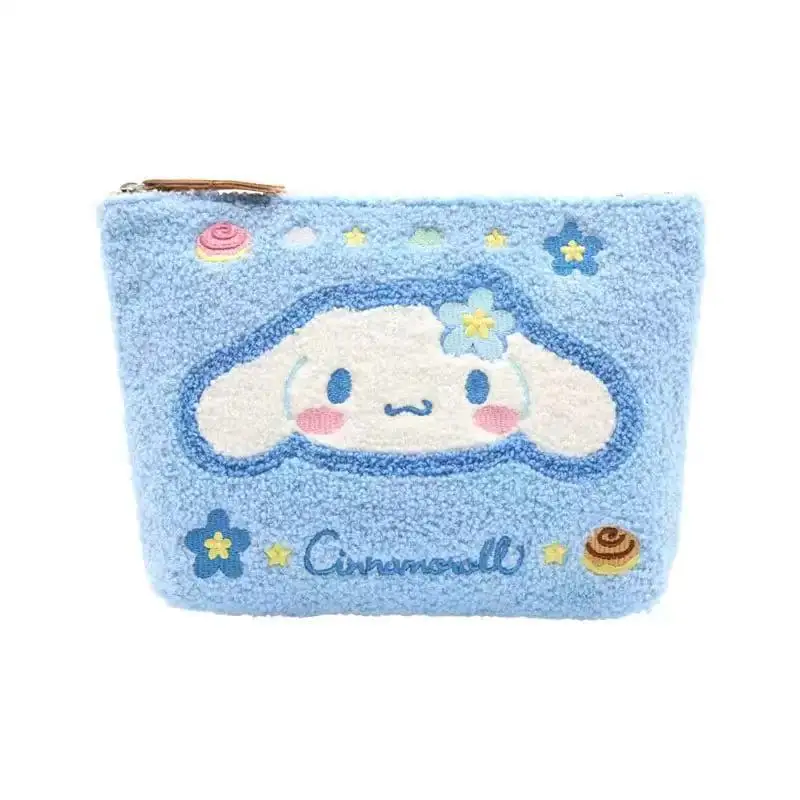 Monedero de felpa Kawaii Sanrio Hello Kitty, Mini bolsa de almacenamiento de cosméticos con dibujos animados para chicas lindas Kuromi Melody, regalos de decoración diaria