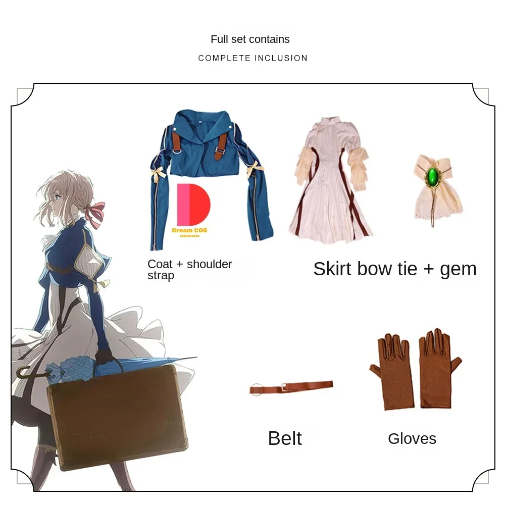 Disfraz japonés de Amine Violet Evergarden para mujer, traje de Cosplay de moda, ajuste cómodo, de lujo, respetuoso con el presupuesto, Anime Qutfit, el más vendido