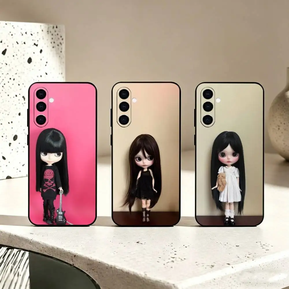 Cute Fashion D-Doll B-Blythe Phone Case For Samsung Galaxy A73,A72,A71,A70,A53,A52,A51,Soft Silicone Black Cover