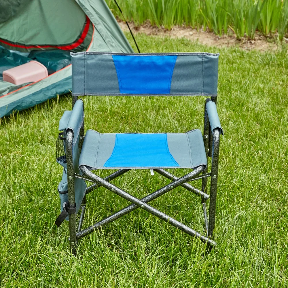 

1-piece Padded Folding Outdoor Chair with Storage Pockets,Lightweight Oversized Directors Chair for indoor, Outdoor
