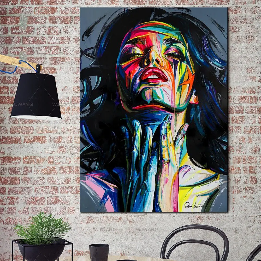 مجردة امرأة صورة قماش اللوحة الحديثة ملصق فني طباعة جدار صورة فنية لغرفة المعيشة ديكور المنزل #1