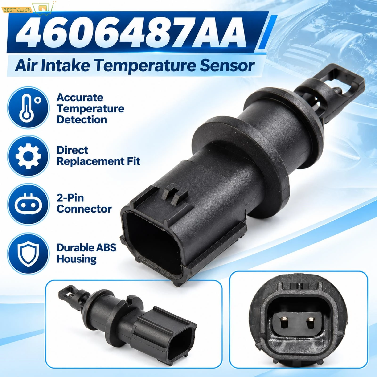 Air Intake Temperature Sensor 4606487AA For Chrysler Dodge Jeep Ram 2001-2017 300M Town Country Sebring Liberty