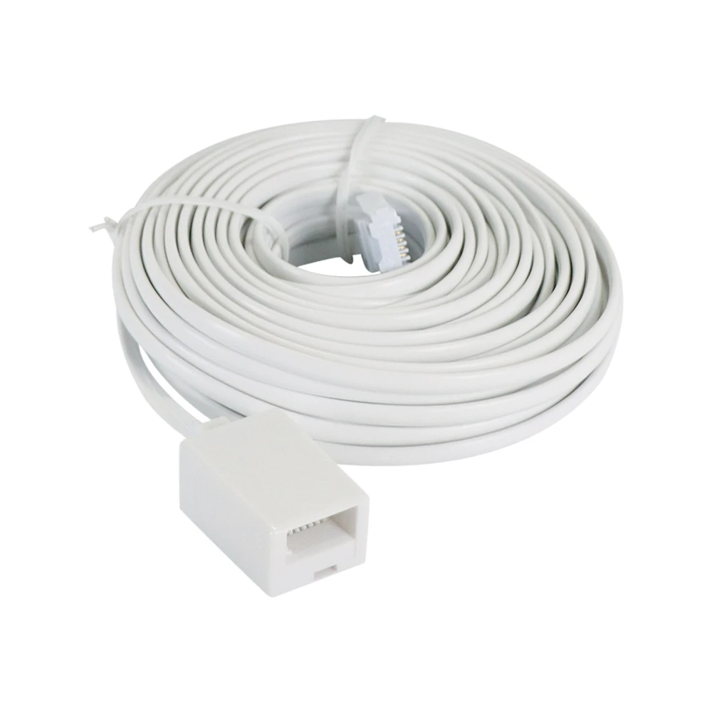 Fil de guidage de téléphone britannique modulaire, câble blanc arc-en-ciel, ligne d'extension, accessoires, 5m, 6P4C