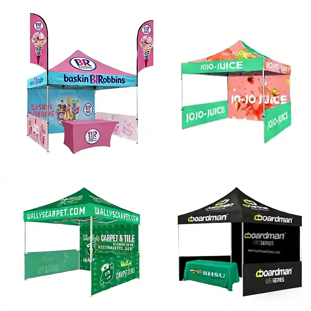 CustomizableHeavy Duty Commercial Canopy Tent 10x10 Custom Branded Pop up Trade Show Exhibition Booth Outdoor Event Marketing Te