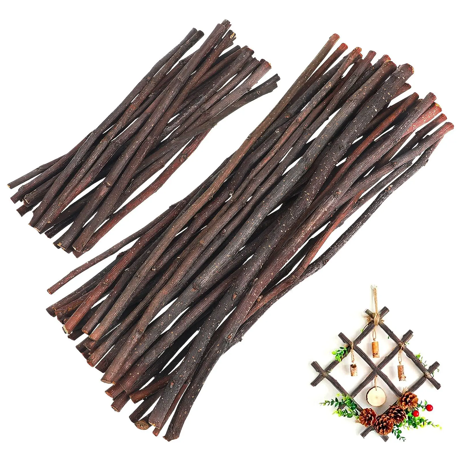 

50Pcs Wood Sticks Twigs kids DIY handmade Crafts Materials Natural wooden Sticks Retro Photo Props Fish Tank Ornament Home Decor