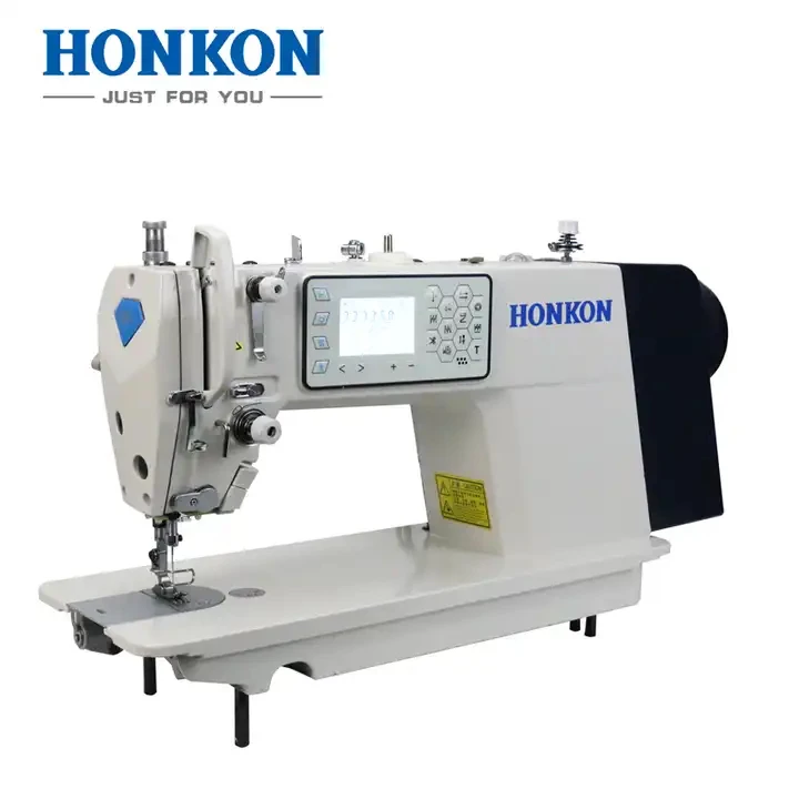 HK A91F SINGLE STEP MOTOR COMPUTERIZED PROGRAMABLE 9 PATTERNS INDUSTRIAL LOCKSTITCH SEWING MACHINE Factory Direct Sale