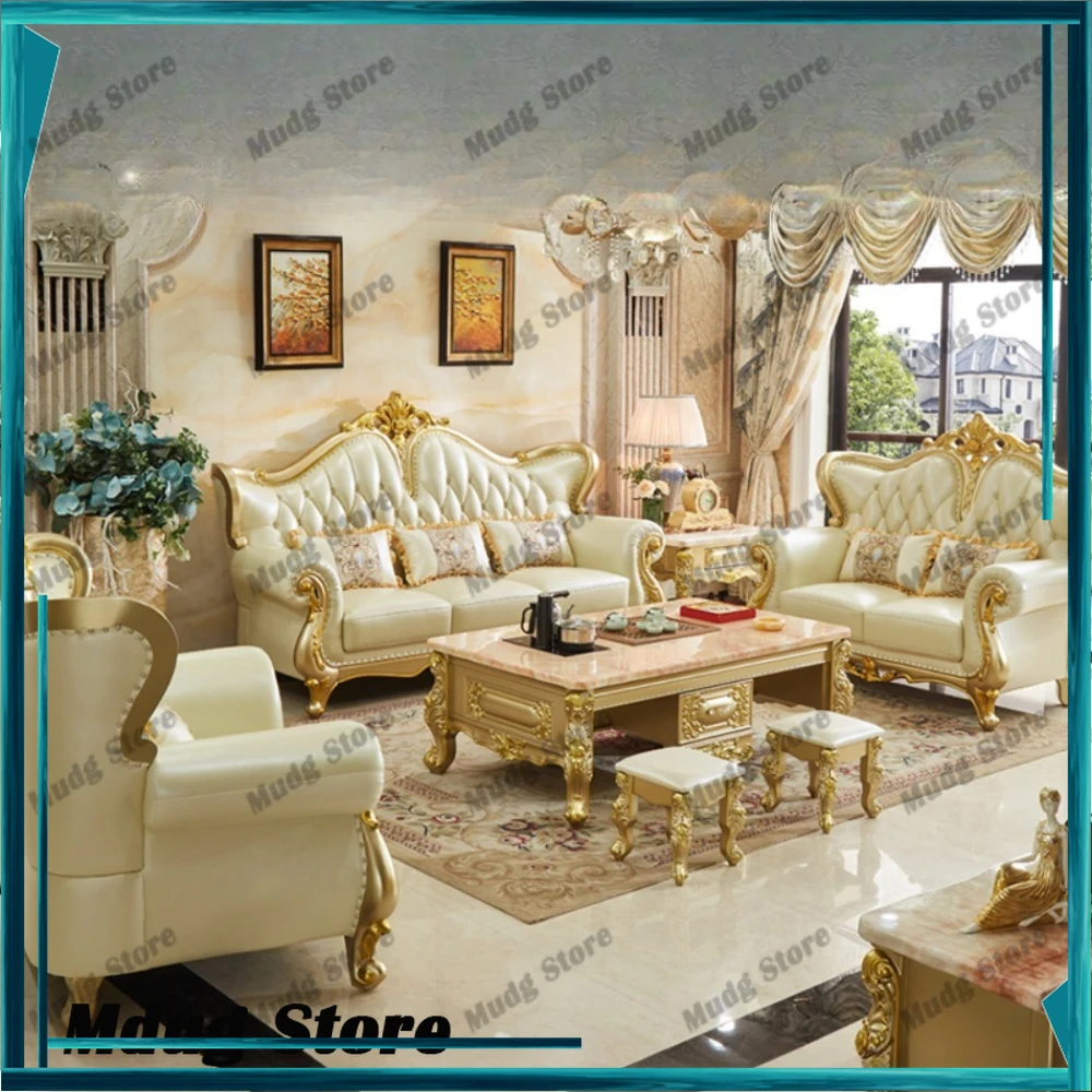 

Comfortable Adults Sofas Classic Europe Living Room Corner Sofas Elegant Leather Muebles Para Habitacion Home Decoration