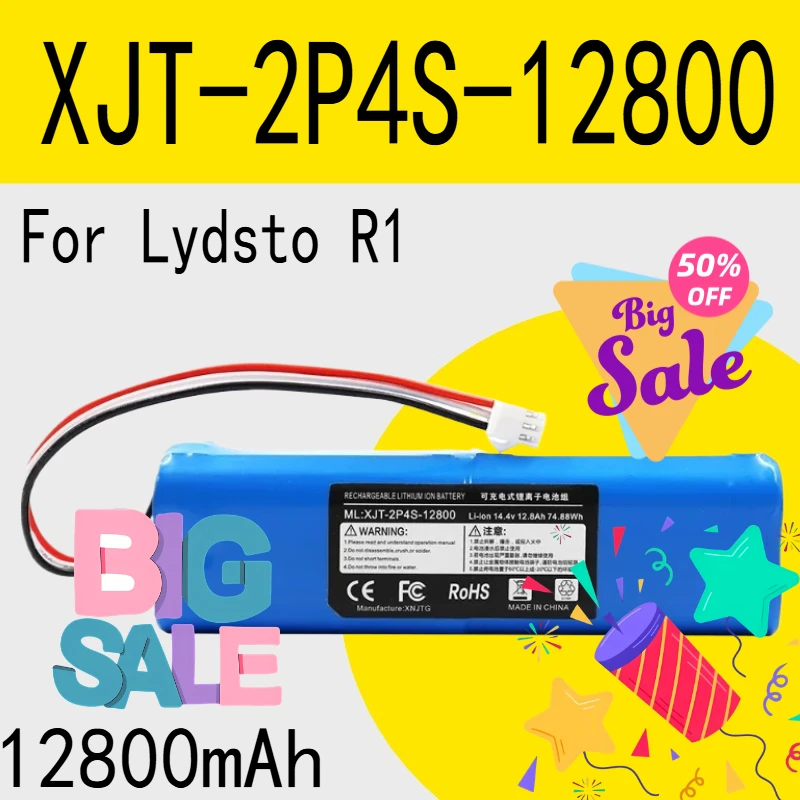 Battery Packs 12800mAh For Lydsto R1,Roidmi Eve Plus ,Proscenic M7 MAX, M7 Pro,M8 Pro,U6, Lenovo LR1 Vacuum Cleaner 14.4V