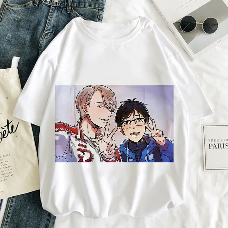 YURI!!! On ICE Graphic Print T-shirt WomenHarajuku Aesthetic White Tops Tshirt Tee 2021 Summer Japan Anime Style Female T Shirt