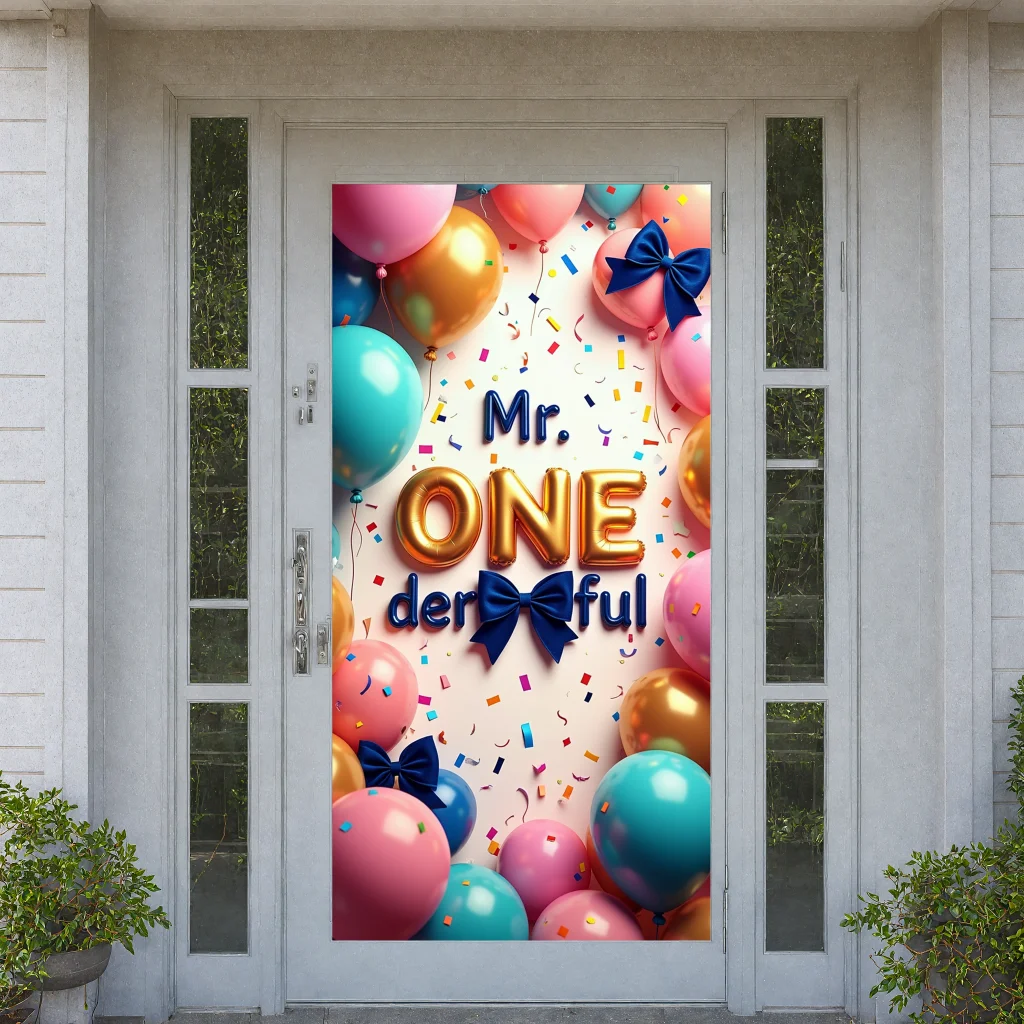 Colorful Event backdrop Baby Decorative Banner Balloon decoration Confetti Birthday banner for Kids party