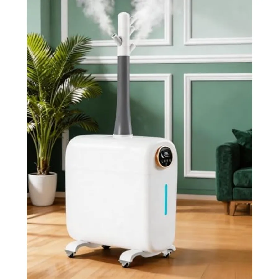 

Увлажнитель воздуха для спальни 6,6 галлонов/25 л, для всего дома до 280 м², с 360-градусной трубкой-распылителем, верхним наполнением и таймером влажности, для детской комнаты