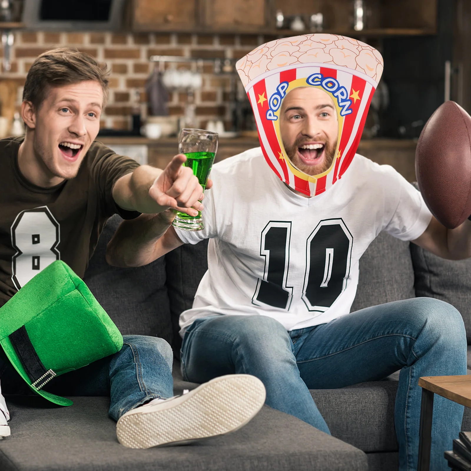 1pcs Popcorn Bucket Headpiece Novelty Costume Hat For Kids Adults Movie Night Party Carnival Christmas Dress Up Accessory -