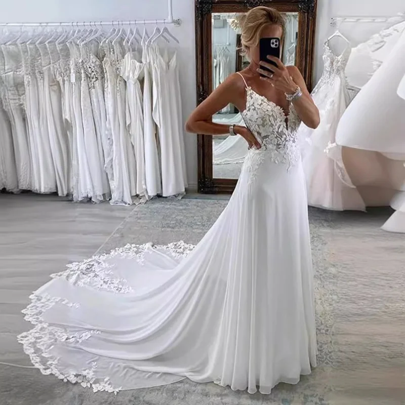 Exquisite Lace Applique Vestido De Noiva Gorgeous Pretty Vestidos De Novia Sexy Backless Wedding Dress Customized