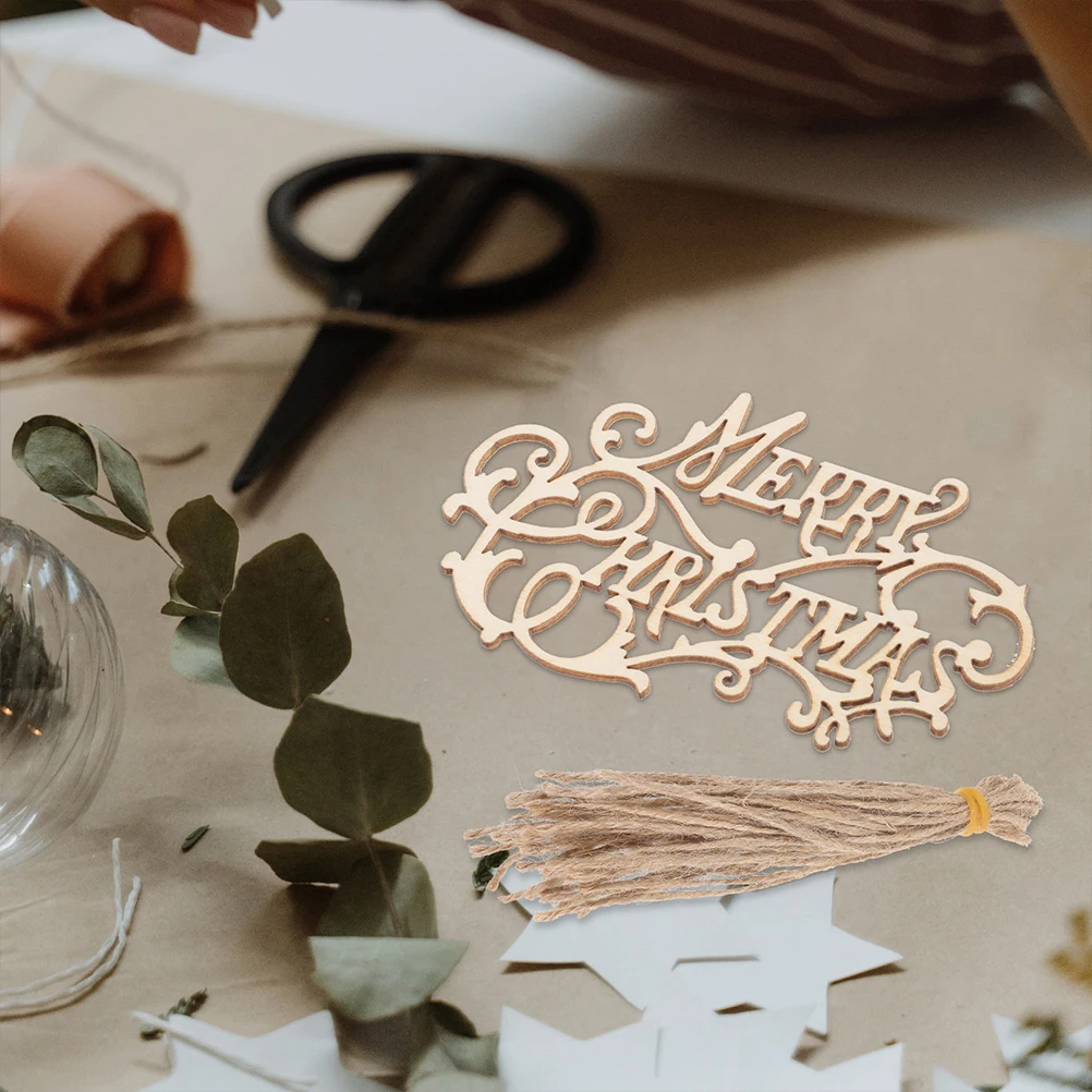 

10Pcs Wood Chip Xmas Ornaments Blank Painting DIY Wooden Cutouts Christmas Tree Decorations Unfinished Wood Crafts