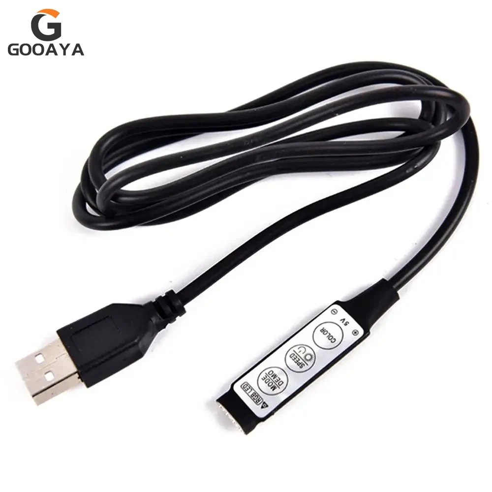 0.5m 1m RGB Controller 5V USB Connector Cable 4pin Line Dimmer 3 Keys for 5V 5050 2835 RGB LED Strip Ribbon TV Backlight Light