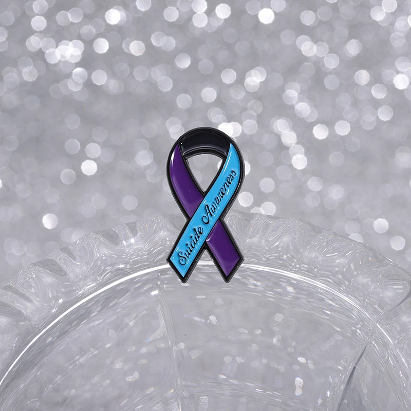 Suicide Awareness Ribbon Enamel Pin Mental Health Illness Warrior Brooch Lapel Backpack Badge Jewelry Accessories view 4