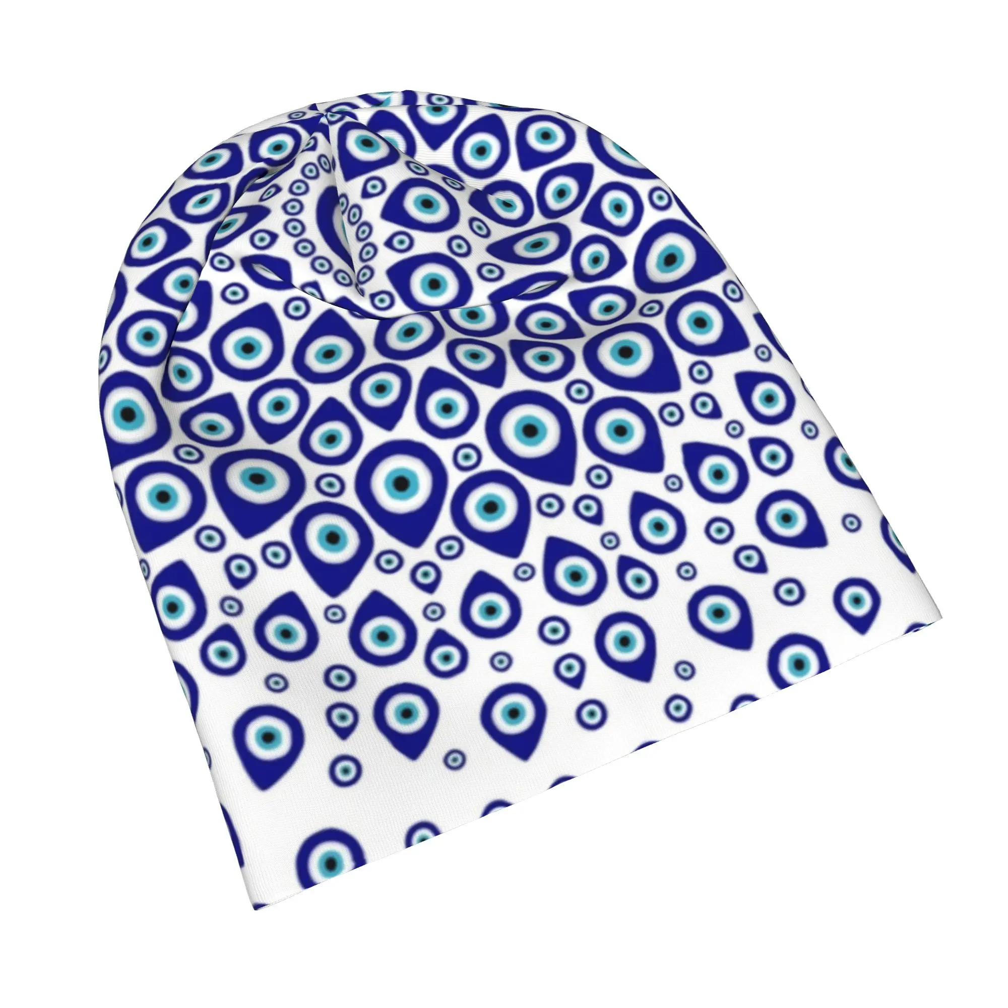 Nazar Amulet Turkish Evil Eye  Bonnet Hats Hip Hop Street Blue Boho Skullies Beanies Hat Unisex Warm Multifunction Caps