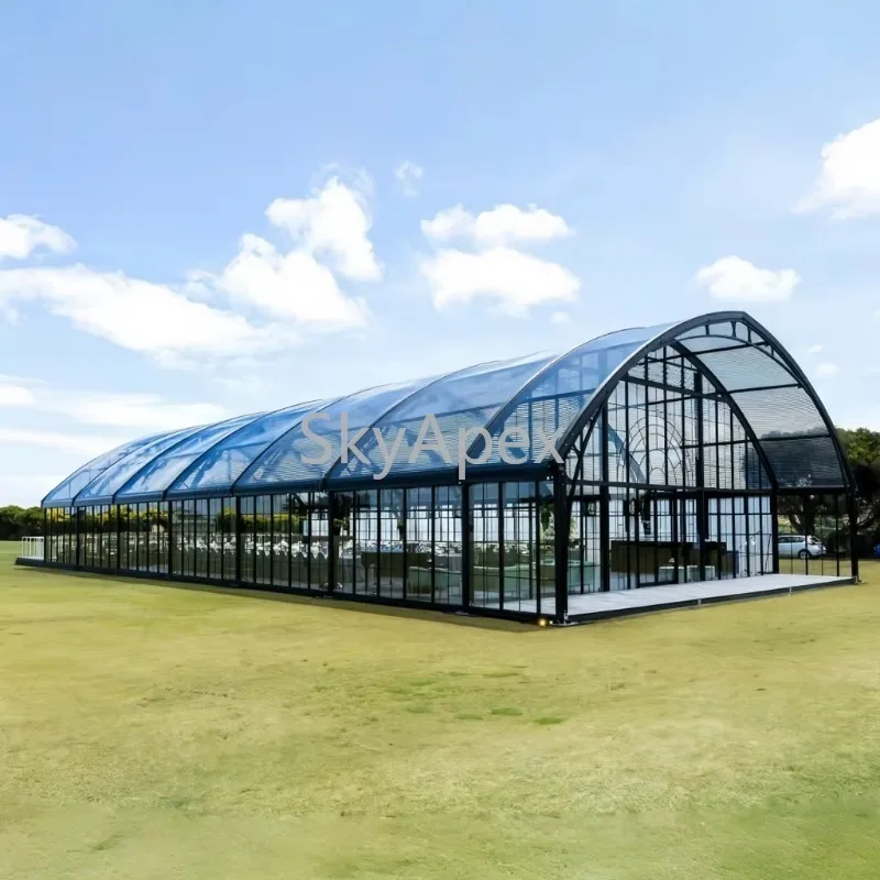 Black Aluminum Atrium Tent Customized Structure Waterproof UV Resistant for Rental Wedding Partners Outdoor Events On Sale Party