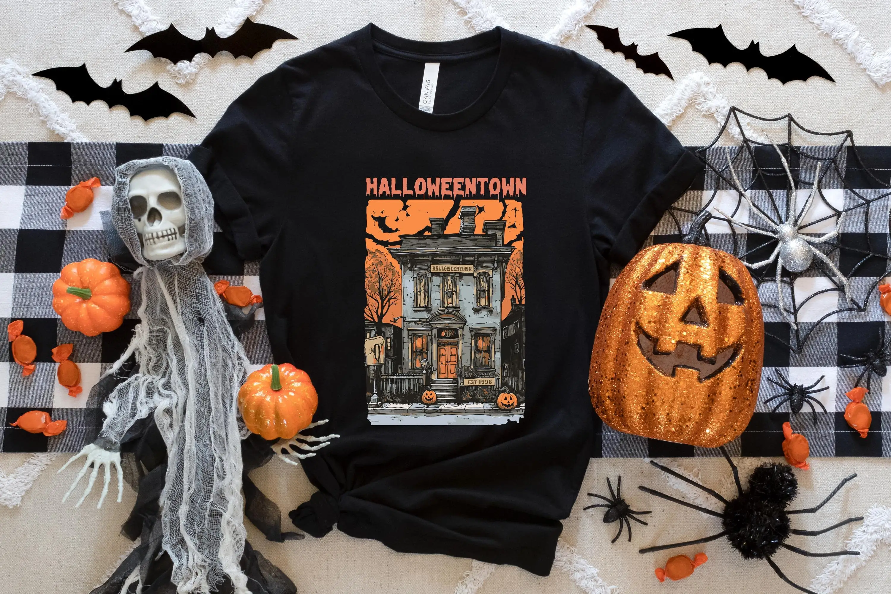 Halloweentown Sweater Happy Halloween T Shirt Spooky Town Haunted House Season Ghostly Neighborhood Eerie