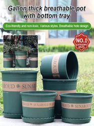 Plastic gallon flower pots succulent seasonal greens extra large caliber gallon pots thickened bottom bracket breathable pots