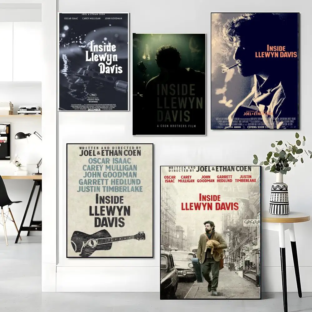 classic movie I-Inside Llewyn Davis-S Painting Calligraphy Boho Botanical Decor for Living Room Elegant Home Style