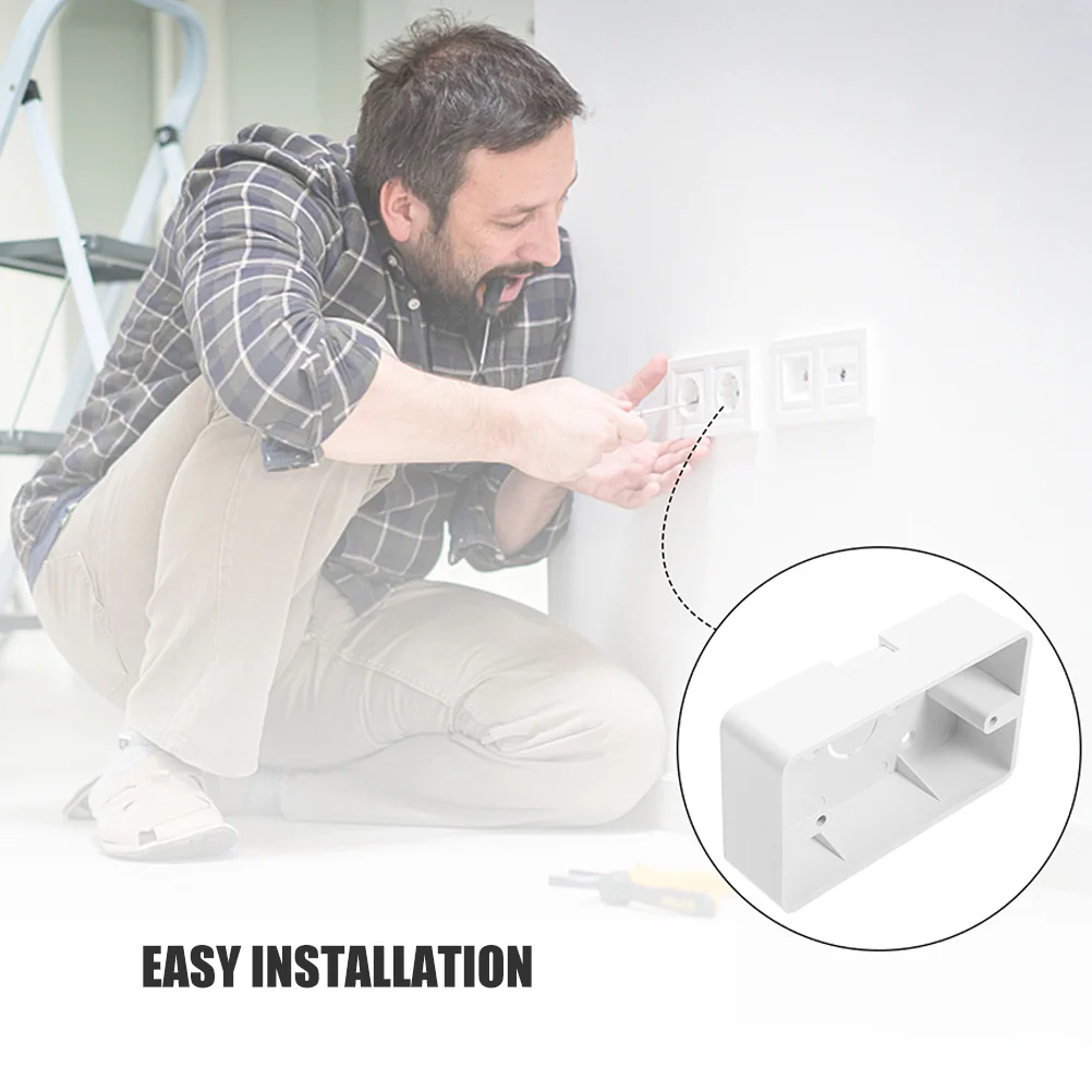 6 Pcs Junction Box The Switch Electrical Outlet Boxes Plastic White Abs Surface Mount Backbox