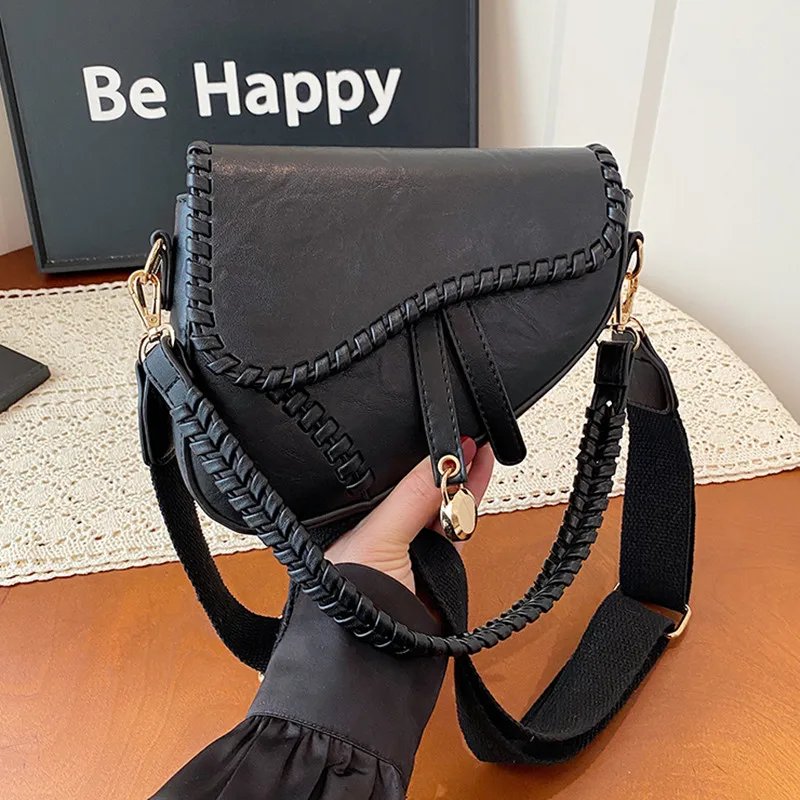 

Fashion saddle bag female luxury designer bag ladies handbag brand leather women's crossbody shoulder bags women bags purses sac