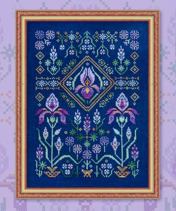 Iris 29-37 Unprinted Cross Stitch Kits Aida 14/16/18/22/25/28CT DIY Fabric Craft Cotton Thread Homefun Embroidery