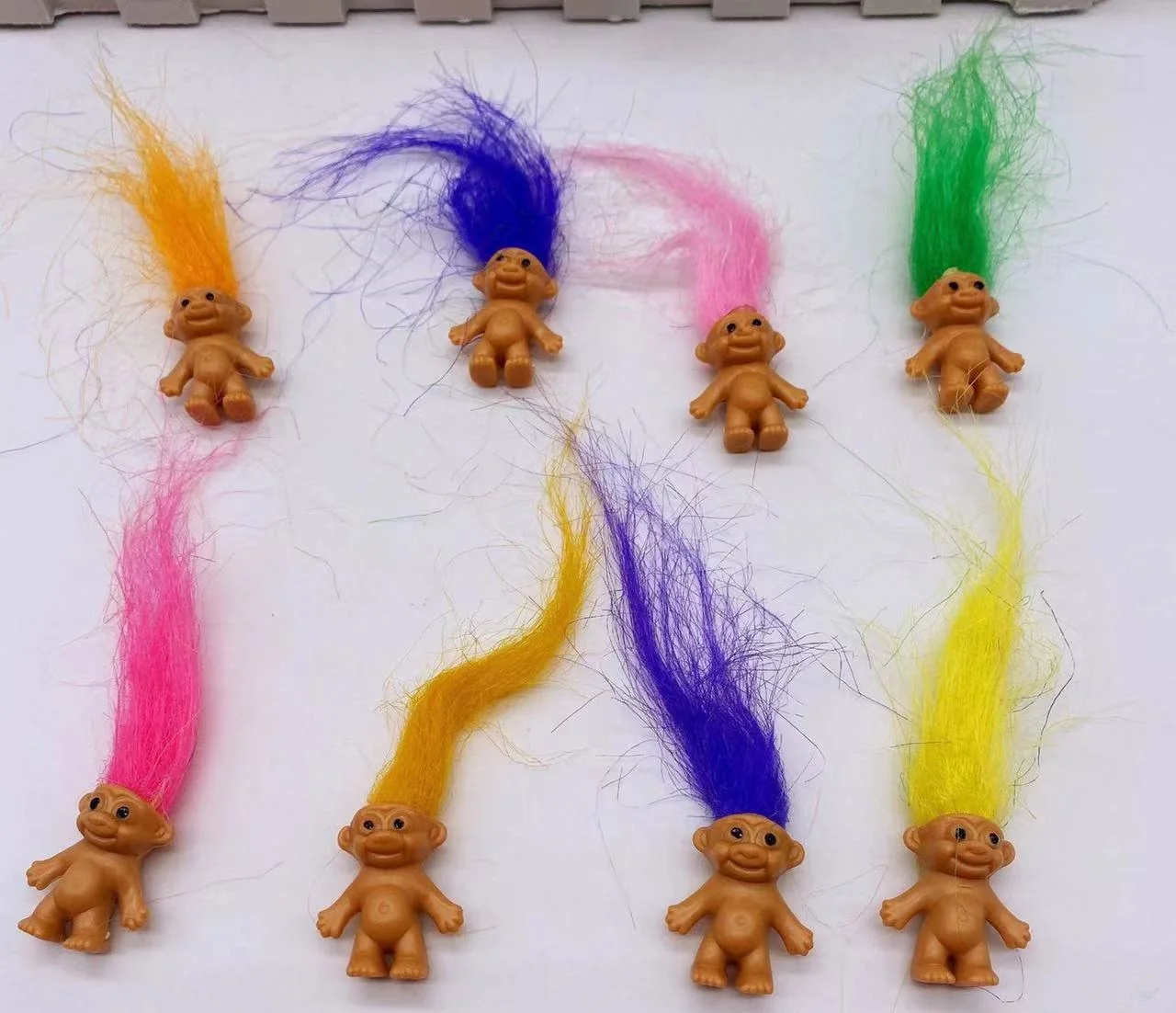 mini long hair clown doll Trolls Dolls Colorful Hair Family Members Models Kids Toys for Children Gift Nostalgic Adult