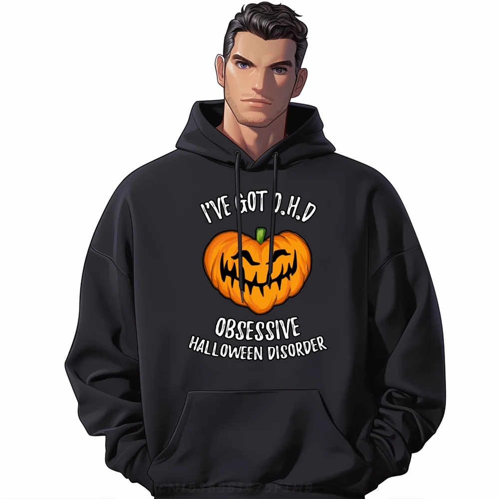 I ve Got OHD Obsessive Halloween Disorder Halloween Black Graphic Tees Fall Oversize Long Sleeve Hoodies Printed