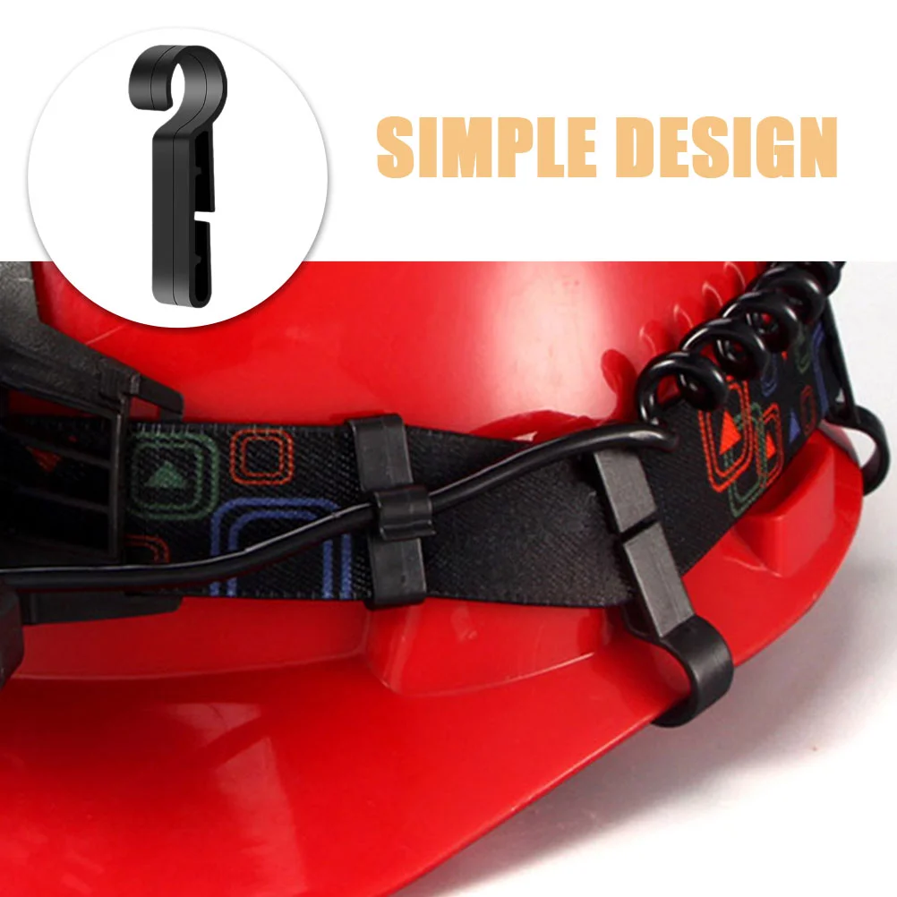 30 Pcs Hard Hat Headlight Buckle Flash Clip for Belt Clips Bag Hanging Black Mount