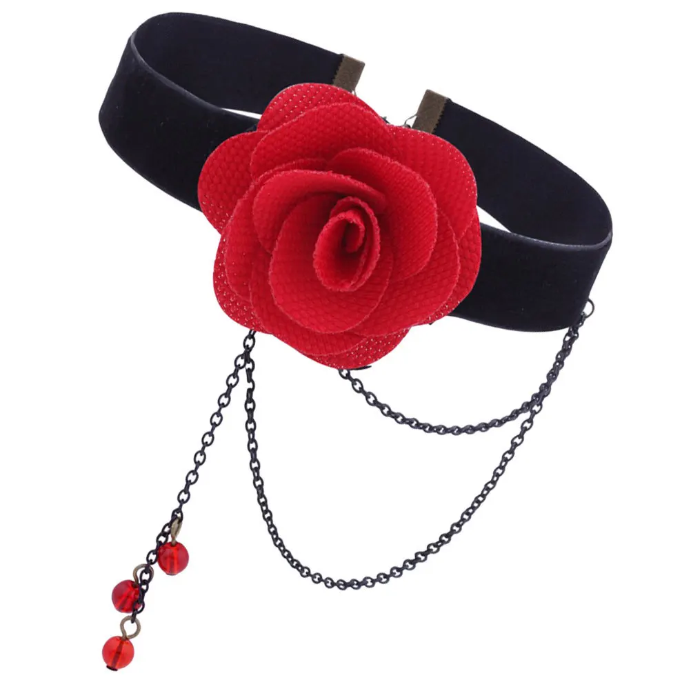 

Vintage Rose Choker for Women Stylish Flower Necklace Eye-Catching Gothic Accessory Perfect for Prom Travel Fashion