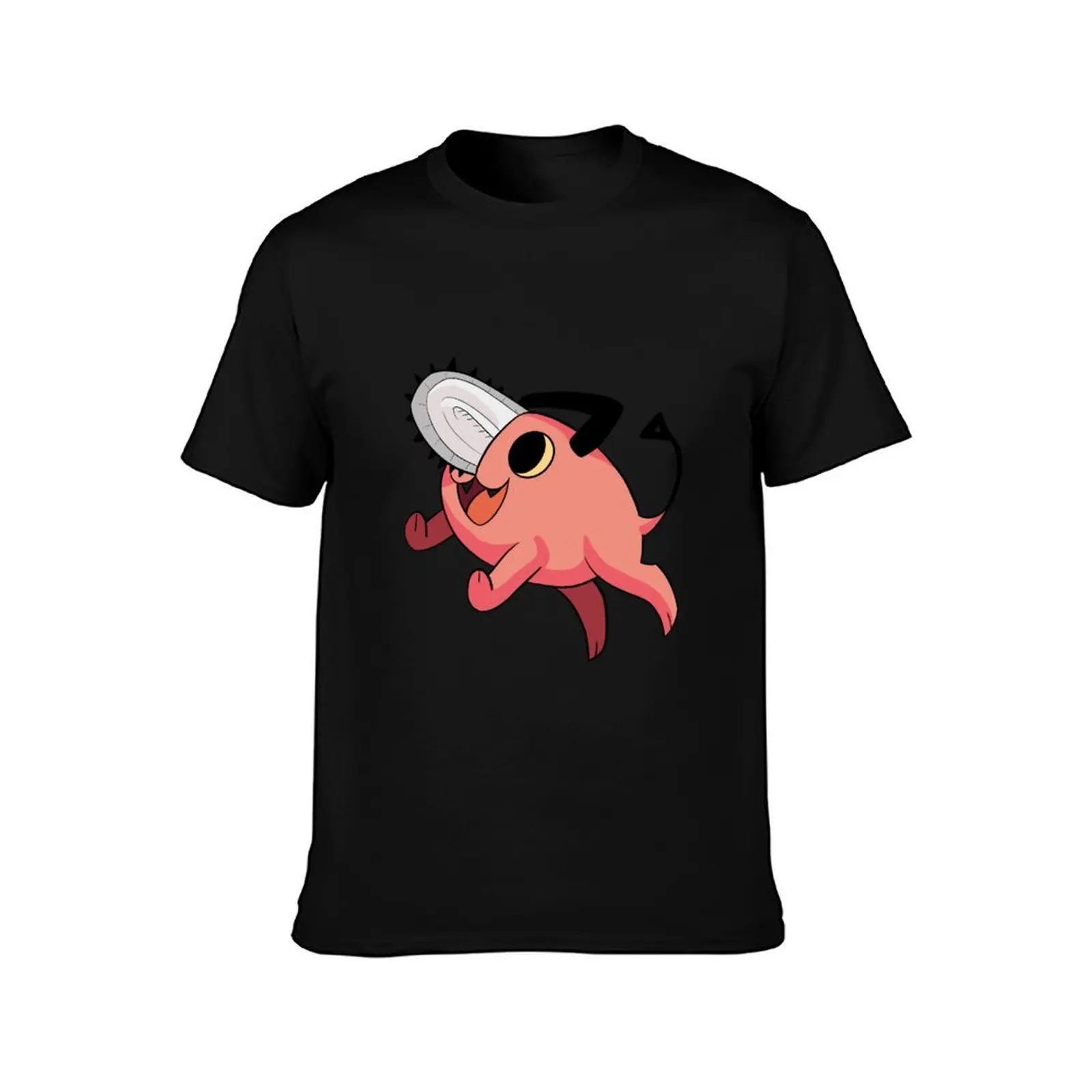 Pochita T-Shirt, Summer Casual Cotton Tee, Oversized Streetwear Tops, Vintage Graphic Print, Loose Fit Short Sleeve, 100% Cotton