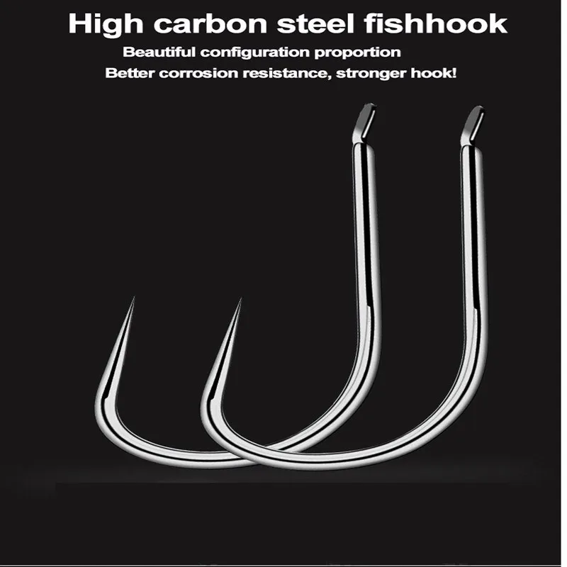 10Pcs Fishing Hook High Carbon Steel Carp Hook Sea Fishhook Fly Fishhook for Saltwater Freshwater Fishing Tool Pesca