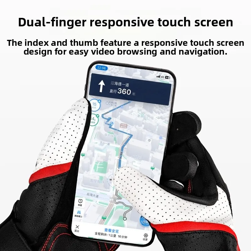 قفازات من ألياف الكربون للدراجات النارية تعمل باللمس، معدات حماية قابلة للتنفس للرجال والنساء مناسبة لجميع المواسم #3