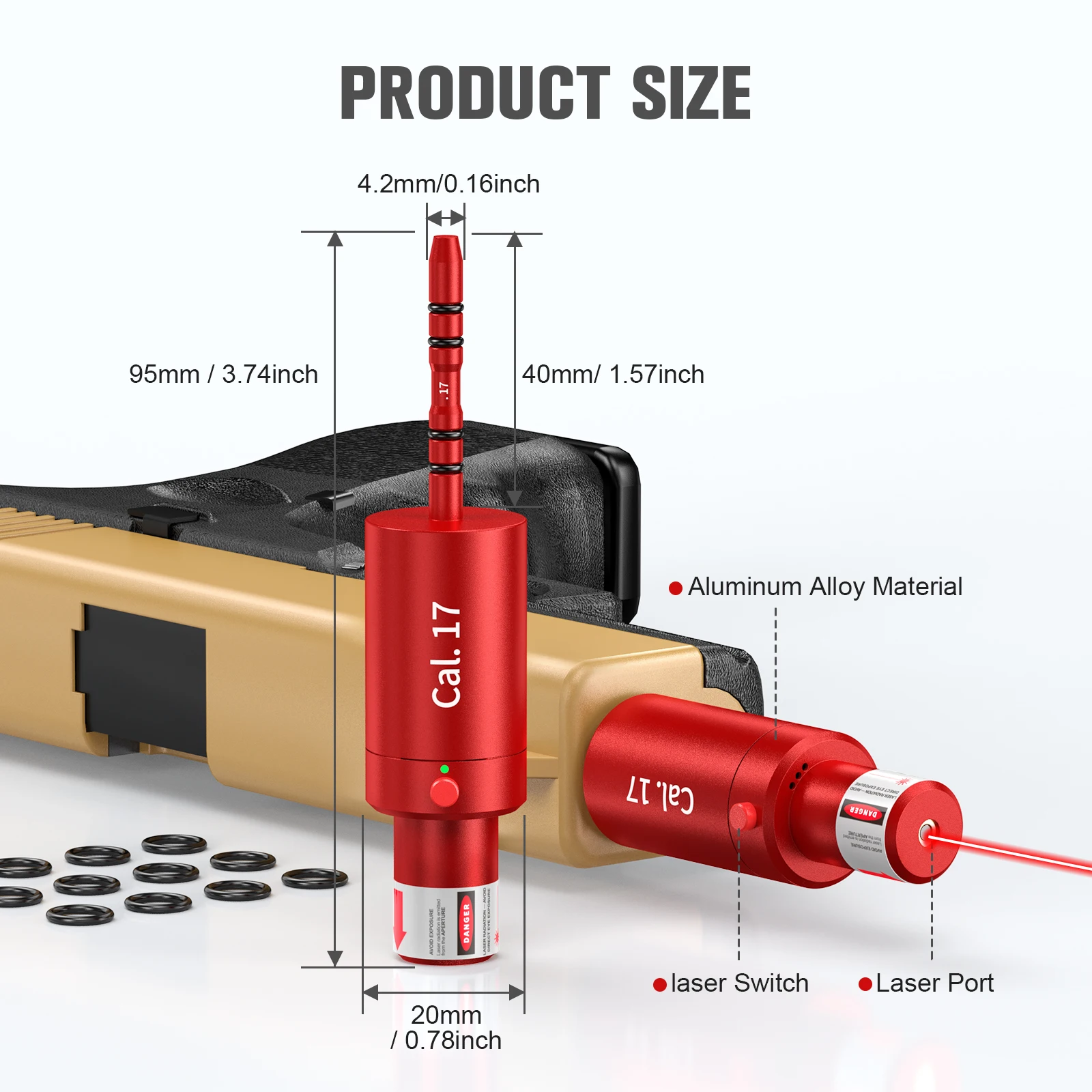 Cal.17 مجلة التدريب بالليزر ذات النقطة الحمراء ثنائية الأغراض لتحسين مهارات الرماية والدقة