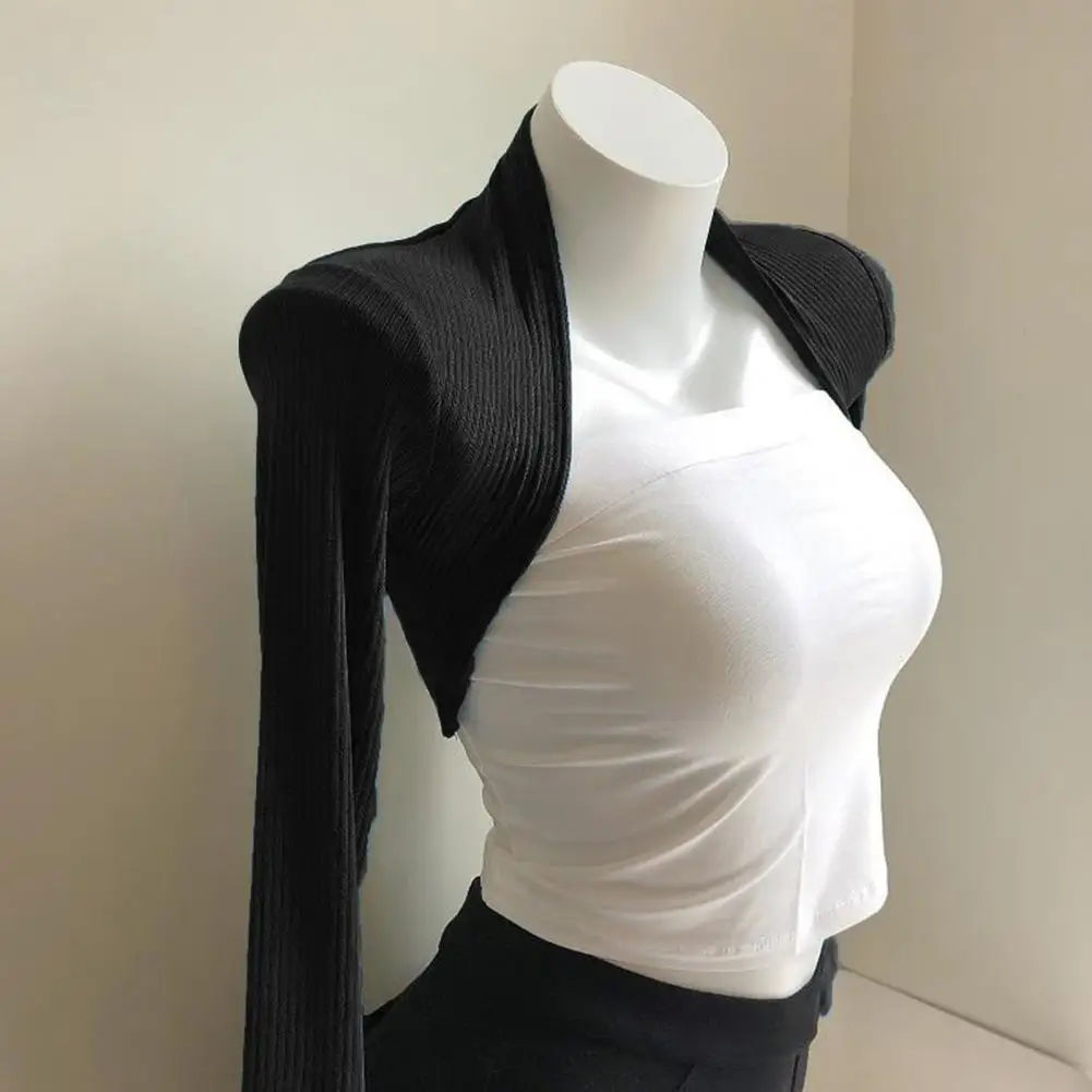 Summer Sunscreen Clothing Jacket Women Long Sleeve Slim Sun Protection Jacket Solid Color Dance Suit Short Jacket