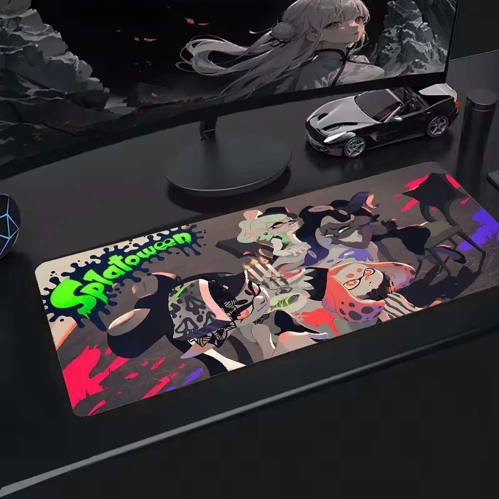 

Коврик для мыши Super Splatoon, коврики для клавиатуры, резина Kawai, нескользящий настольный коврик, XXL90x40 см