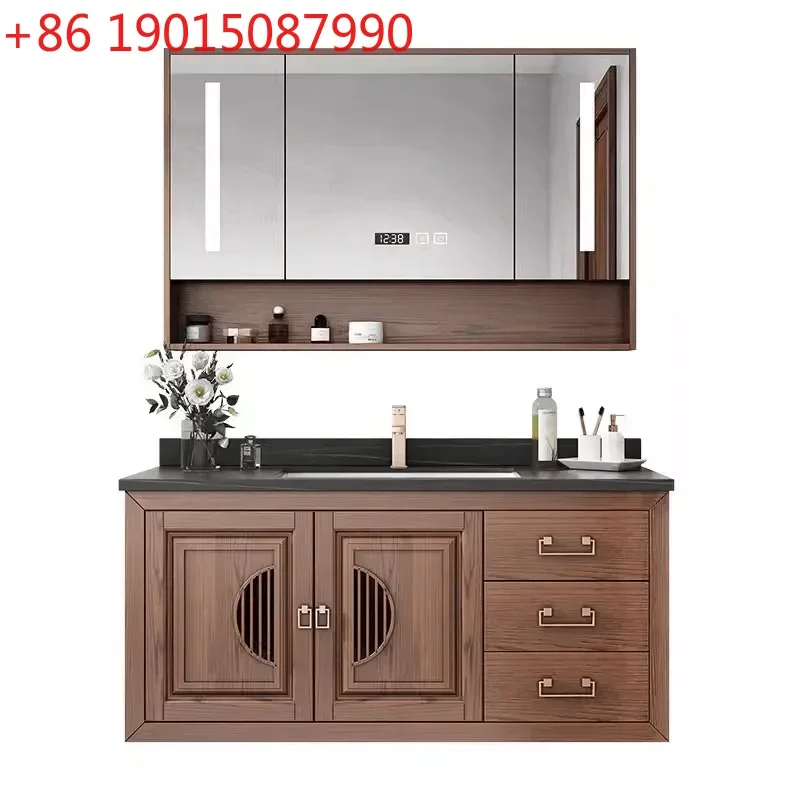 

Red Oak Bathroom Cabinet Washbasin Toilet Washbasin Combination Washbasin Rock Slate Integrated Basin Cabinet