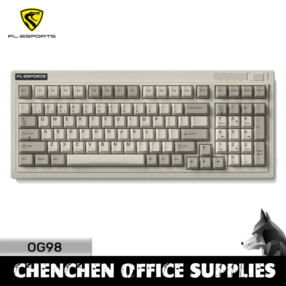 Fl Esports OG98 Wireless Mechanical Keyboard Bluetooth 98keys Gamer 3-mode Retro Cherry Switch Hot-Swap Office Gaming Keyboards