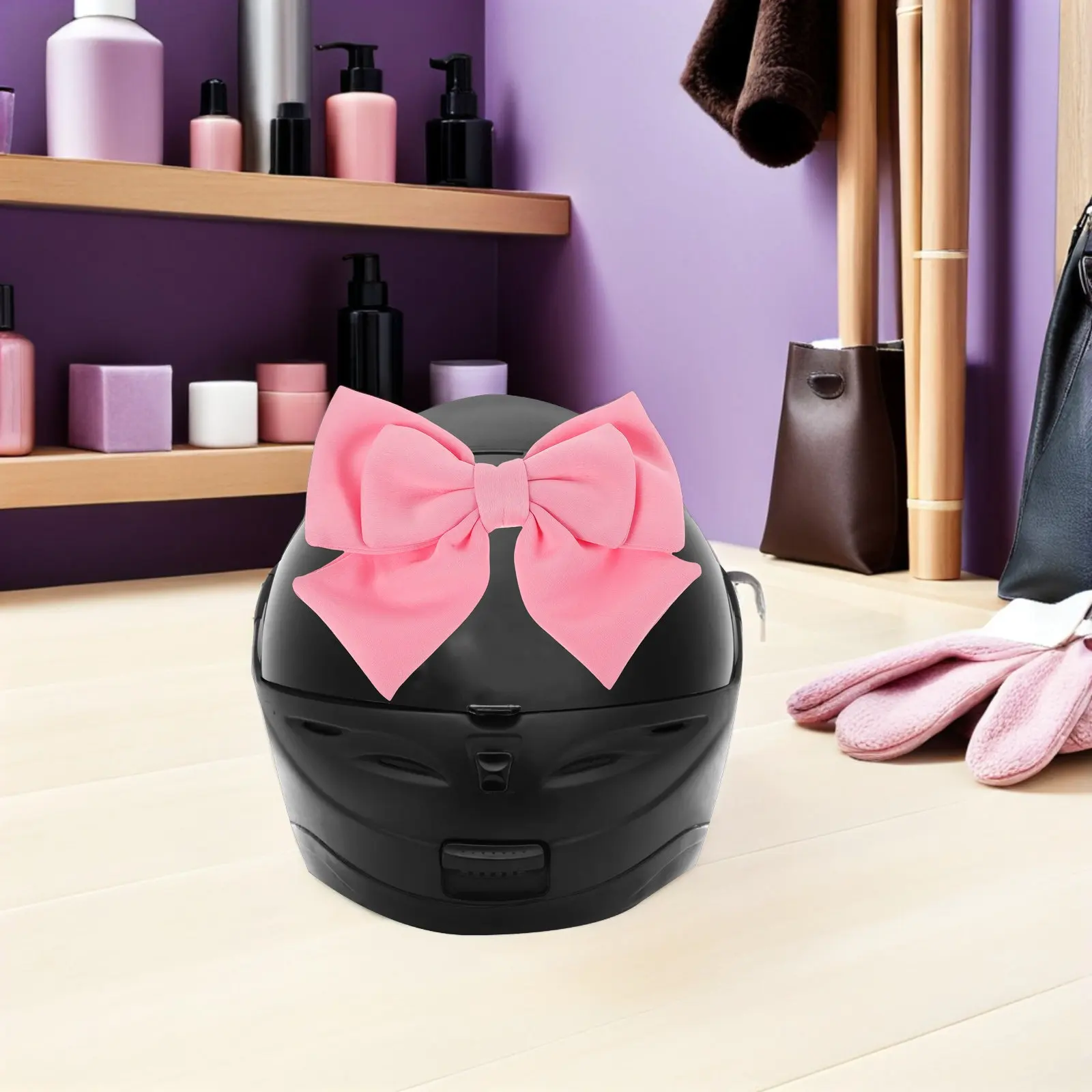 

Large Bow - Cute Motorcycle Accessories for Women - Removable Fabric Bowknot Decoration for Bike Skiing Car Tail