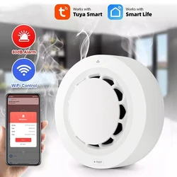 2-In-1 Wireless Tuya Smoke Detector With Temperature Humidity Smoke Fire Alarm For Home Connect Alarm System Security Durable