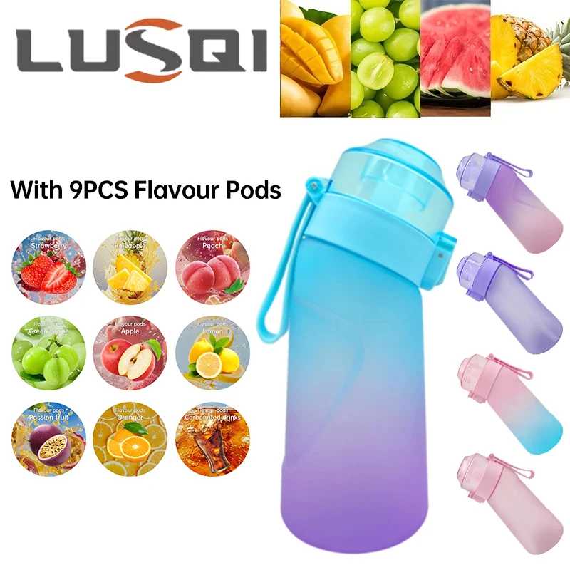 

Бутылка для воды со вкусом LUSOI, 500 мл, с 9 подставками с соломинкой, подходит для занятий спортом на открытом воздухе, на День Благодарения, рождественские подарки