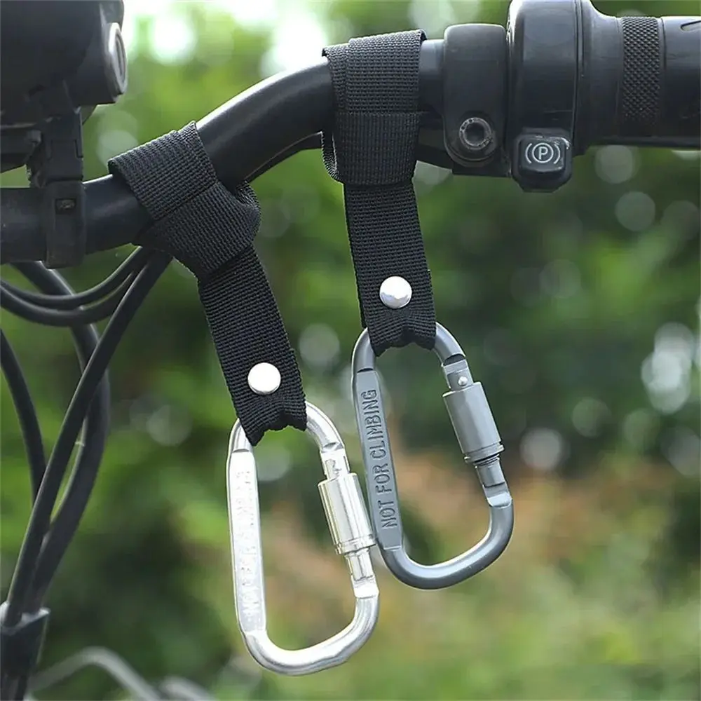 Alloy Multifunctional Carabiner D Shaped with Straps Punch-Free Carabiner Universal with Lock Motorcycle Electric Scooter Hook