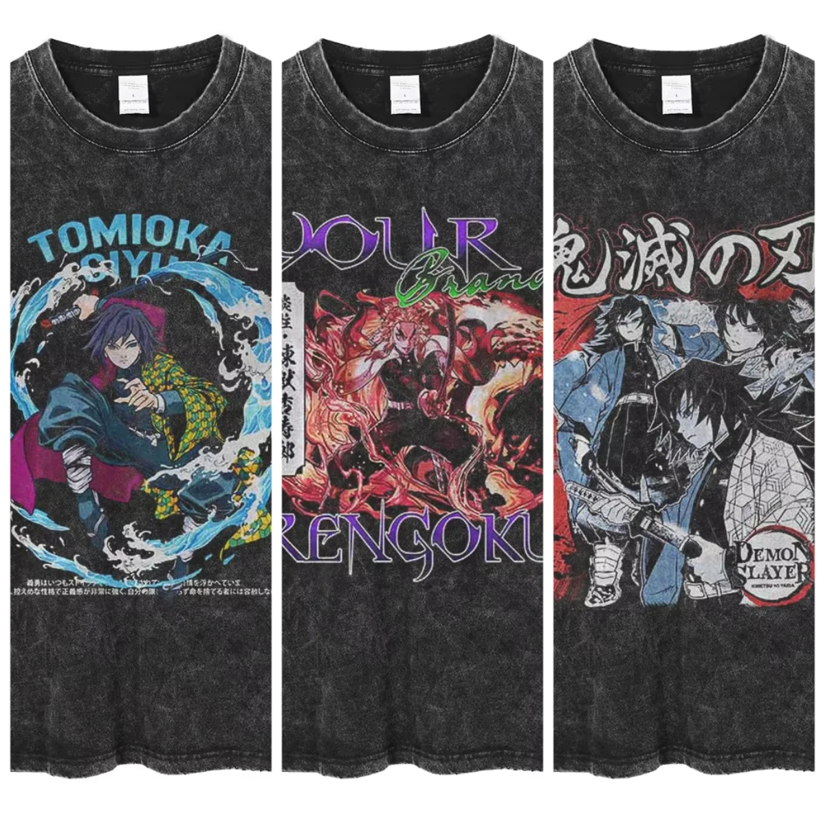 

Аниме Demon Slayer Tomioka Giyuu футболка с графическим принтом мужские винтажные хлопковые футболки повседневная стираная футболка Harajuku мужские топы