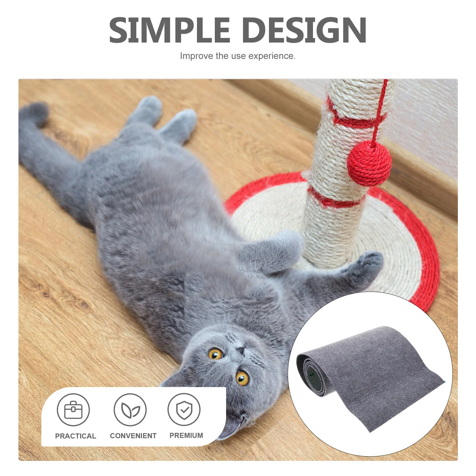 

Cat Scratching Post Carpet Trimmable Self-Adhesive Pad For Furniture Protector Scratch Board Kitten Indoor Plaything