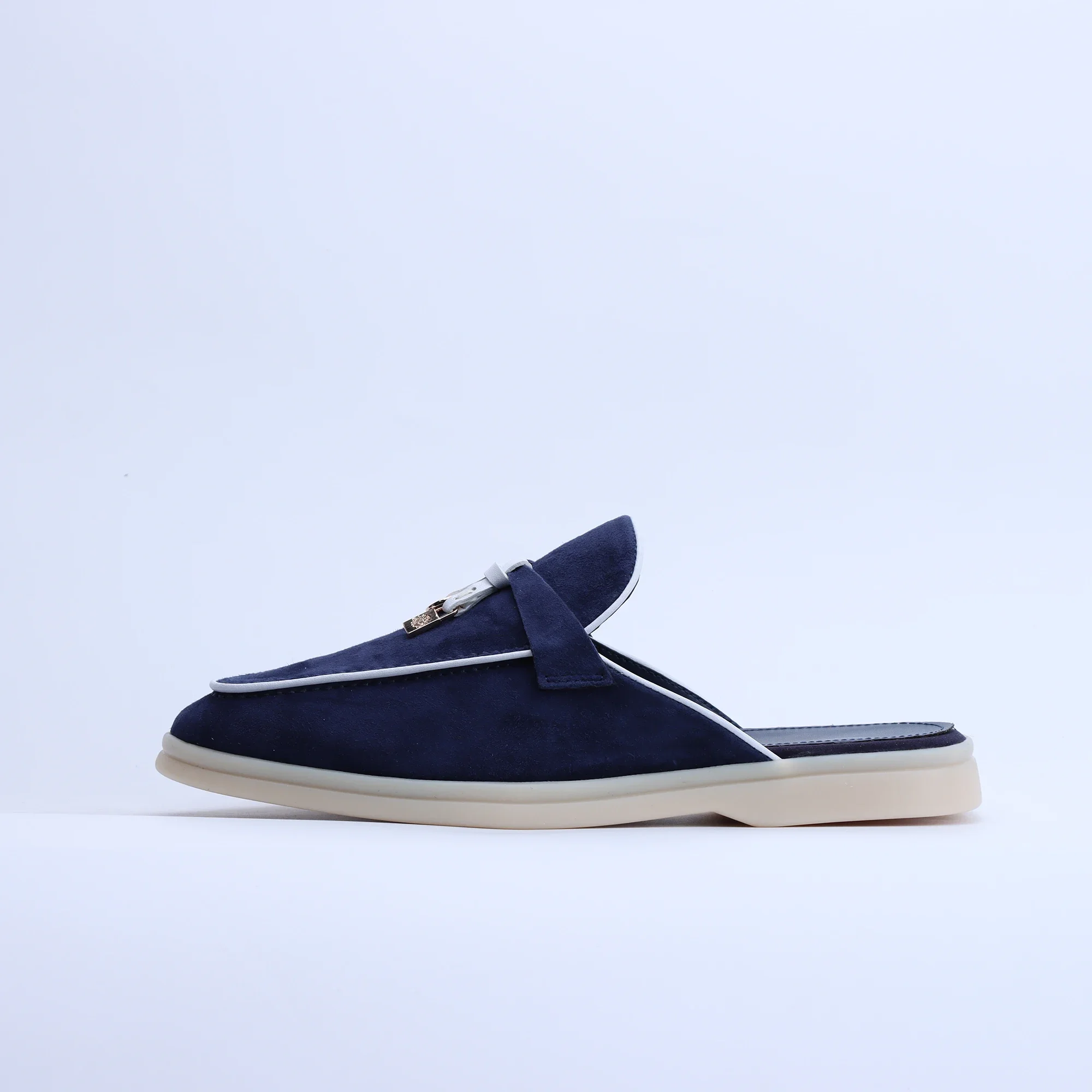 No Logo-Luxury Designer Tassel Suede Leather Loafers for Women 2025 Slip On Slippers Flat Shoes Work Walking Shoes High Quality