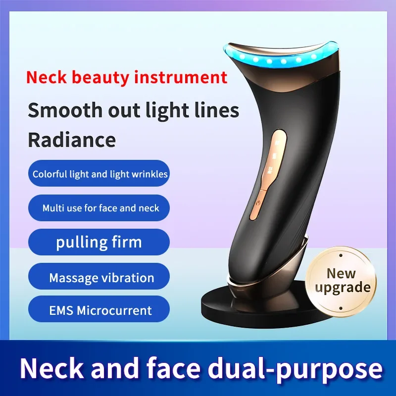 

Professional home anti-wrinkle beauty device face and neck Vibration heat and cold can be adjusted face neck beauty device led