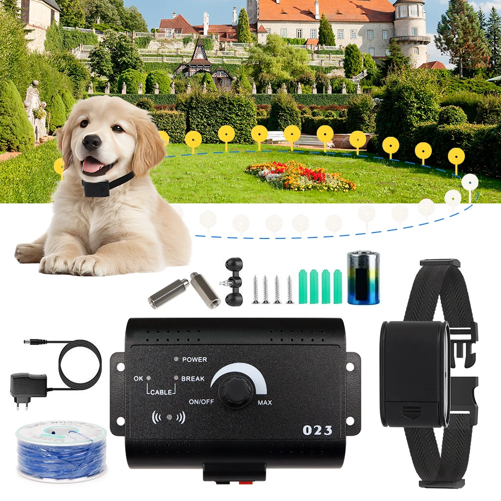 2025 New Invisible Wireless Electric Dog Fence System Electric  Pet Fence Beep Shock Sound Mode Transmitter and Collar Combo IP7